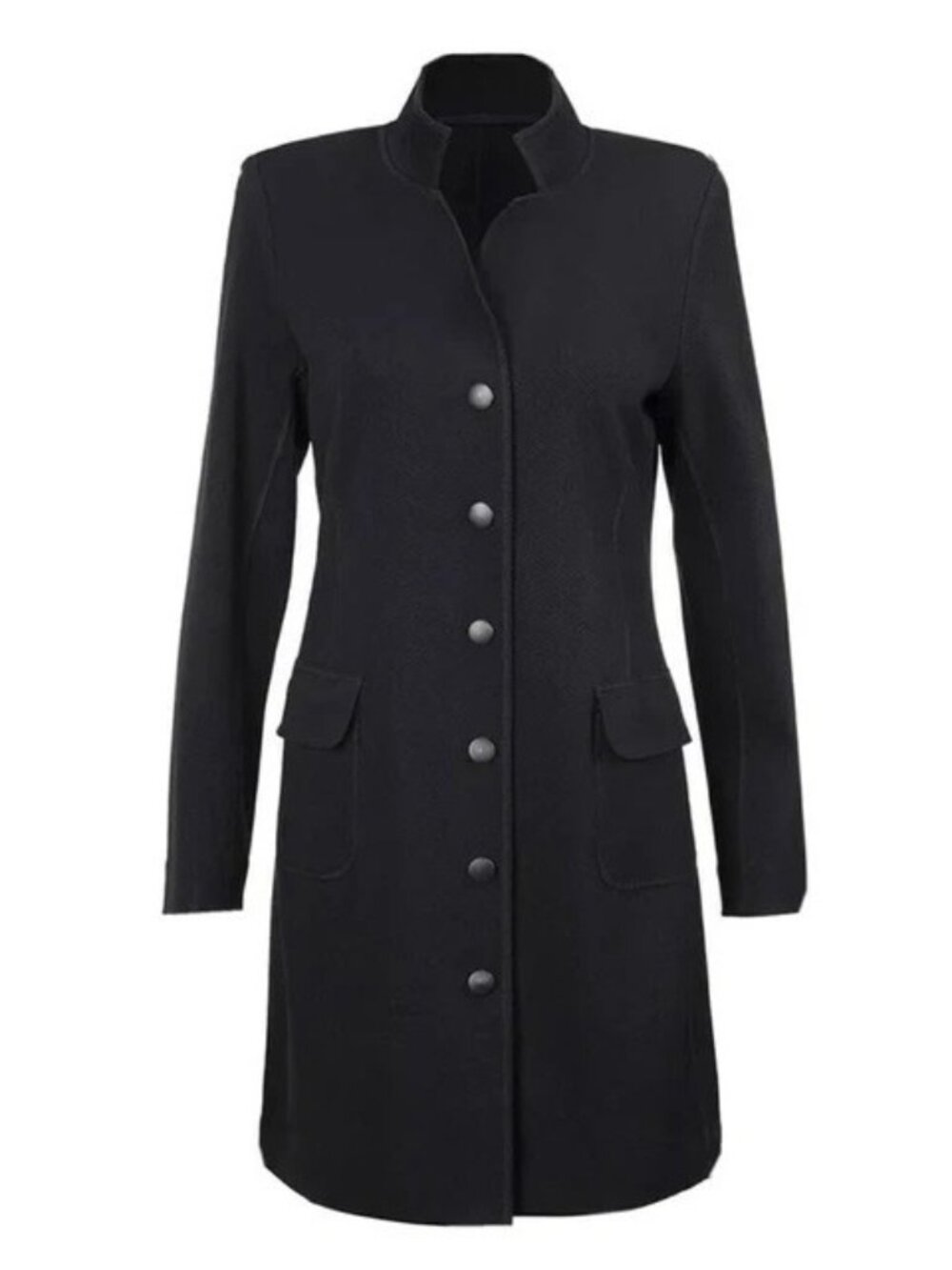 -Cabi Maestro Jacket Womens XS Black Long Button Dark Acadamia Quiet Luxury 3903
